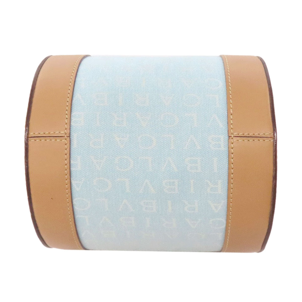 BVLGARI Drum Bag Logomania Handbag Canvas LeatherLadies [Used]