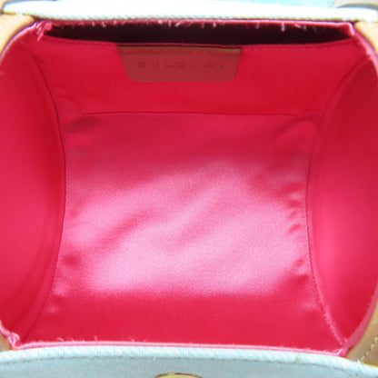 BVLGARI Drum Bag Logomania Handbag Canvas LeatherLadies [Used]