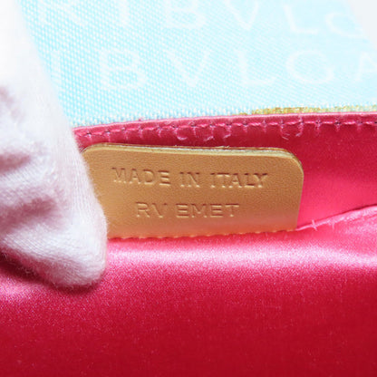 BVLGARI Drum Bag Logomania Handbag Canvas LeatherLadies [Used]