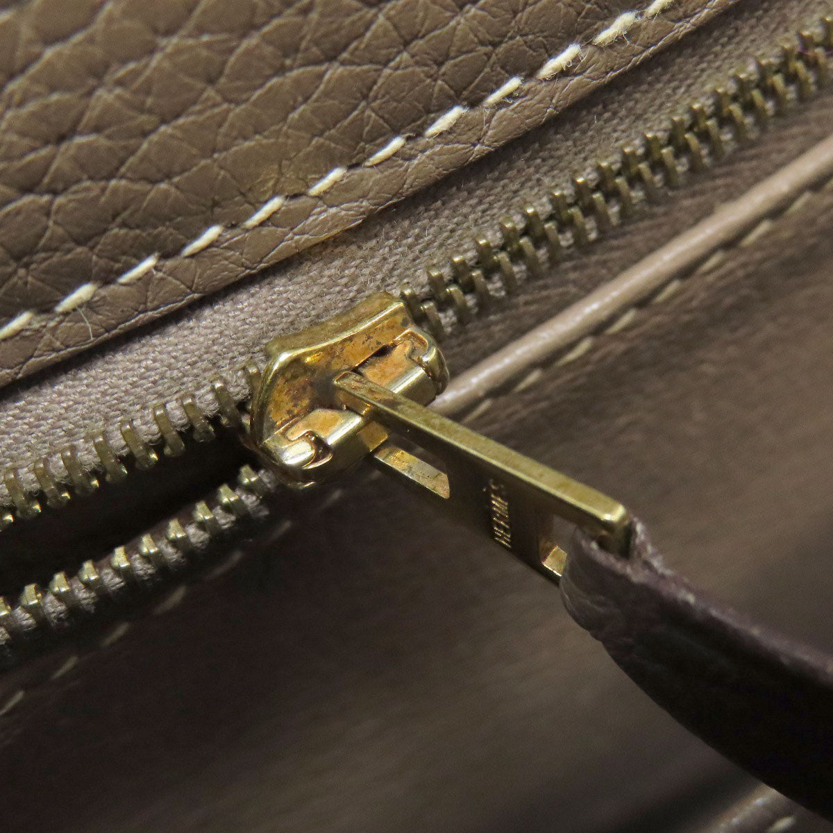 HERMES Kelly 28, Inner Stitch, Etoupe, Gold Hardware Handbag Taurillon Clemence Ladies [Used]