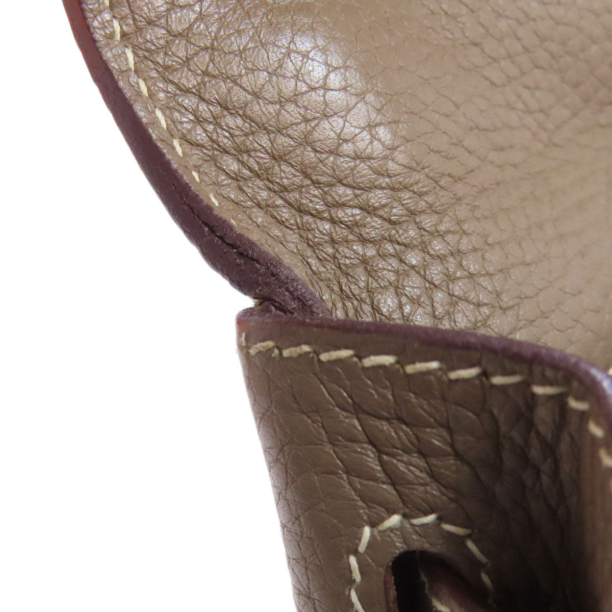 HERMES Kelly 28, Inner Stitch, Etoupe, Gold Hardware Handbag Taurillon Clemence Ladies [Used]