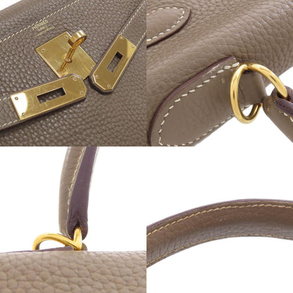HERMES Kelly 28, Inner Stitch, Etoupe, Gold Hardware Handbag Taurillon Clemence Ladies [Used]