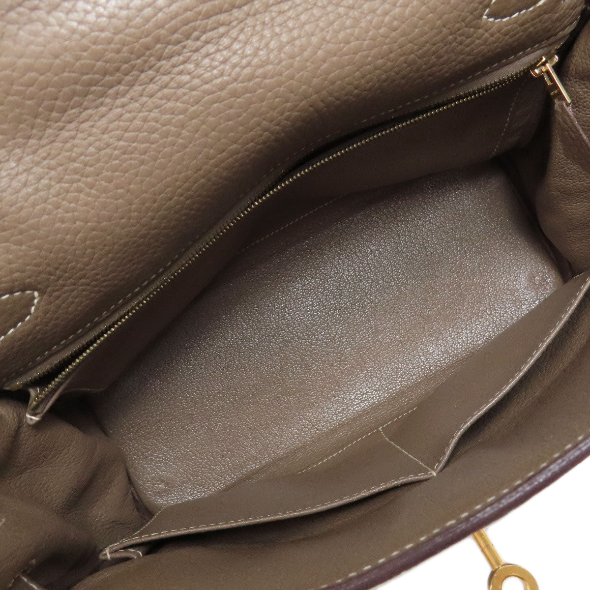 HERMES Kelly 28, Inner Stitch, Etoupe, Gold Hardware Handbag Taurillon Clemence Ladies [Used]