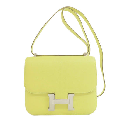 HERMES Constance Jaune Bourgeon 3 Mini SilverHardware Shoulder Bag Chevre Ladies [Used]