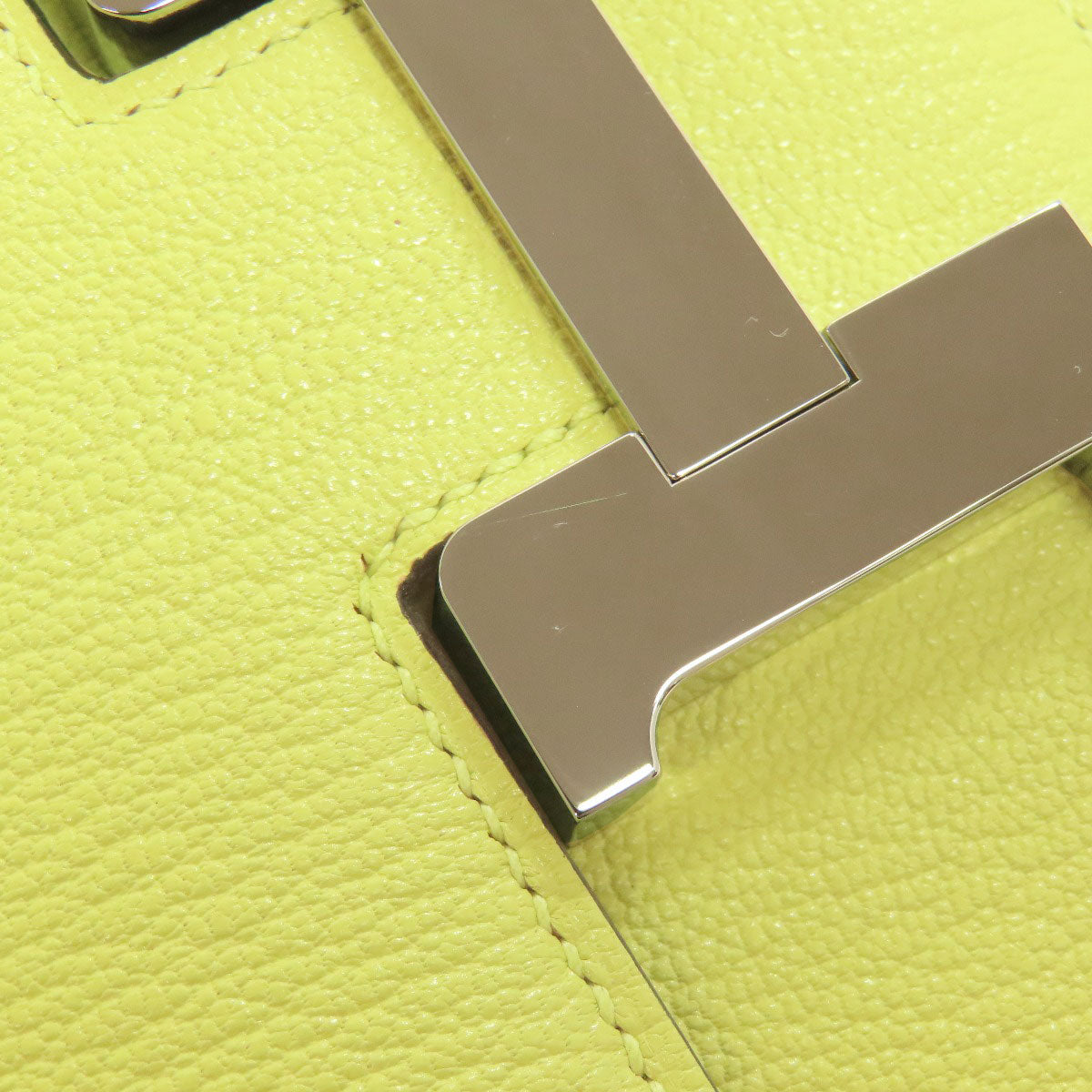 HERMES Constance Jaune Bourgeon 3 Mini SilverHardware Shoulder Bag Chevre Ladies [Used]