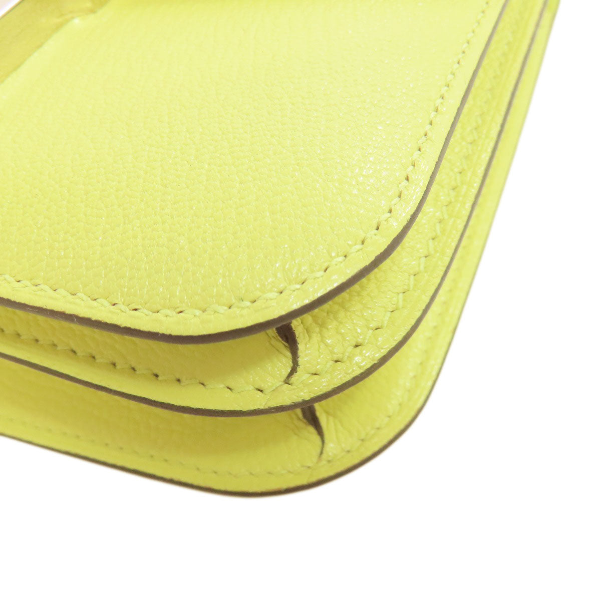 HERMES Constance Jaune Bourgeon 3 Mini SilverHardware Shoulder Bag Chevre Ladies [Used]
