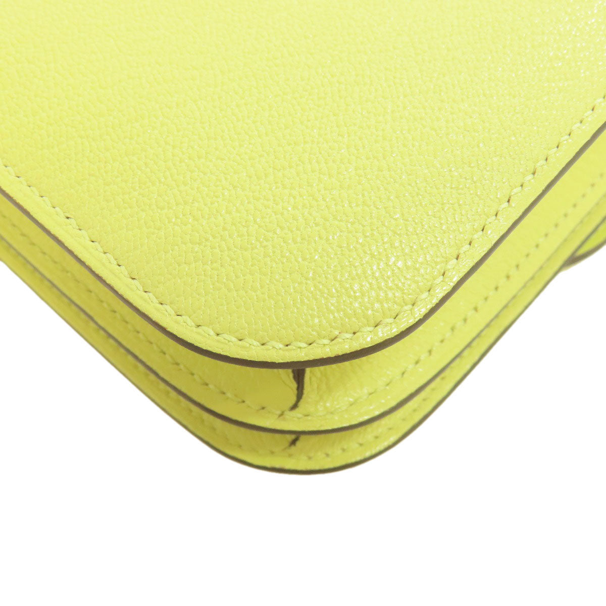 HERMES Constance Jaune Bourgeon 3 Mini SilverHardware Shoulder Bag Chevre Ladies [Used]