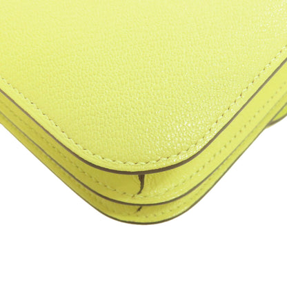 HERMES Constance Jaune Bourgeon 3 Mini SilverHardware Shoulder Bag Chevre Ladies [Used]