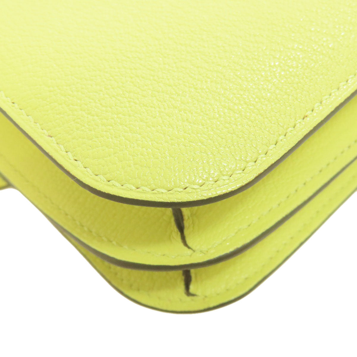 HERMES Constance Jaune Bourgeon 3 Mini SilverHardware Shoulder Bag Chevre Ladies [Used]