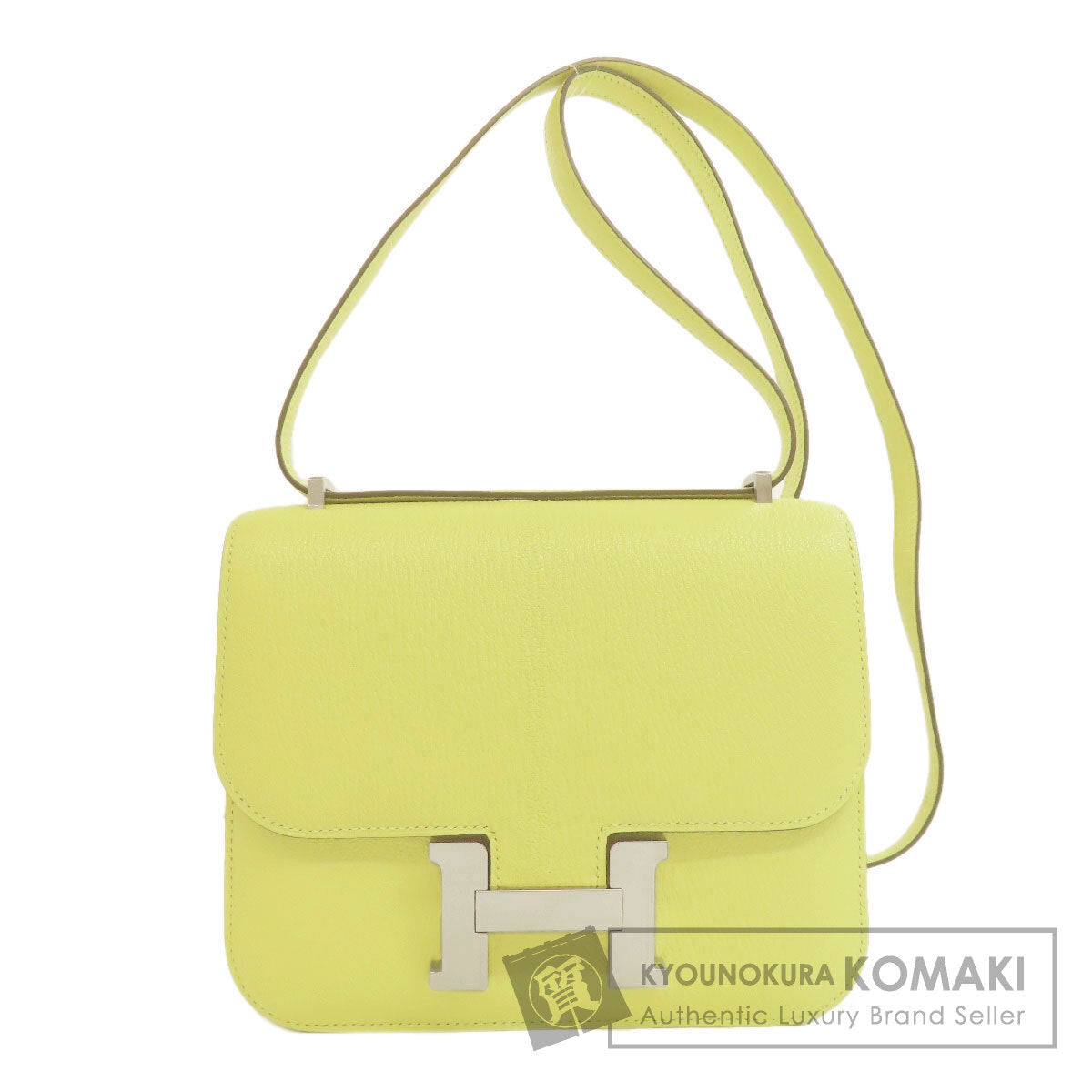 HERMES Constance Jaune Bourgeon 3 Mini SilverHardware Shoulder Bag Chevre Ladies [Used]