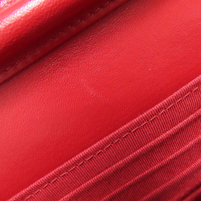 CHANEL ChainShoulder Matelasse SilverHardware Bifold Wallet with Coin Pocket Lambskin Ladies [Used]