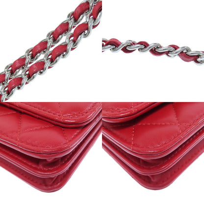 CHANEL ChainShoulder Matelasse SilverHardware Bifold Wallet with Coin Pocket Lambskin Ladies [Used]