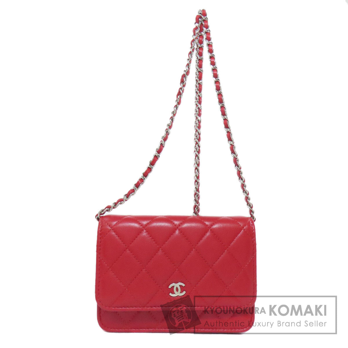 CHANEL ChainShoulder Matelasse SilverHardware Bifold Wallet with Coin Pocket Lambskin Ladies [Used]