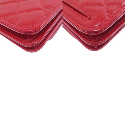 CHANEL ChainShoulder Matelasse SilverHardware Bifold Wallet with Coin Pocket Lambskin Ladies [Used]