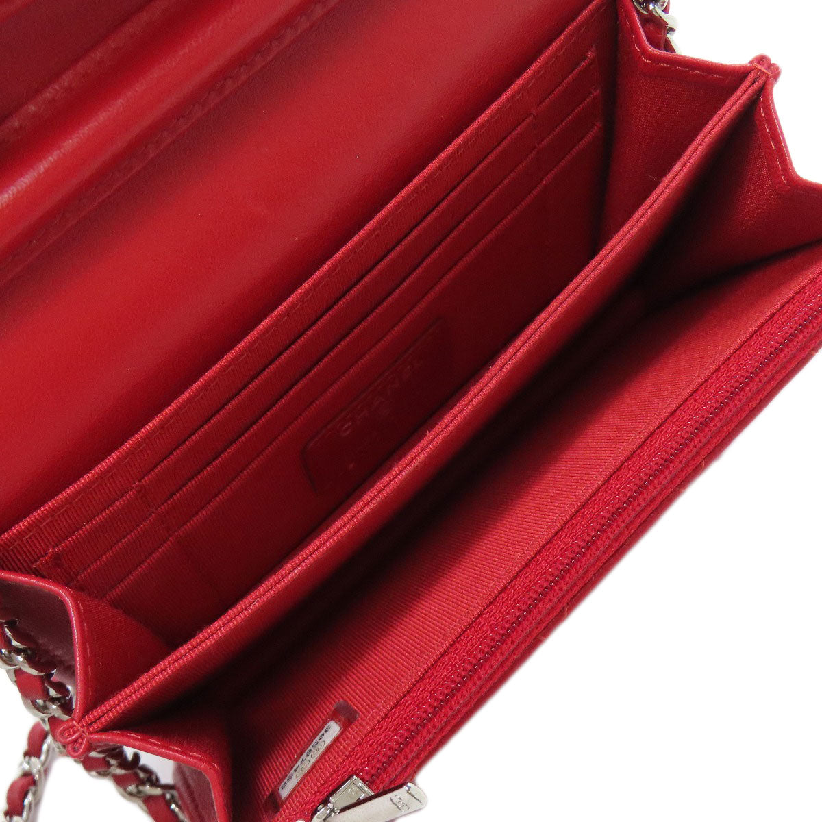 CHANEL ChainShoulder Matelasse SilverHardware Bifold Wallet with Coin Pocket Lambskin Ladies [Used]