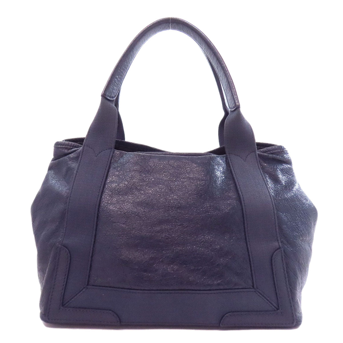 BALENCIAGA 339933 NAVY CABAS Handbag Calf Ladies [Used]