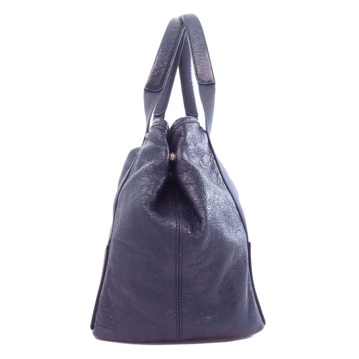 BALENCIAGA 339933 NAVY CABAS Handbag Calf Ladies [Used]