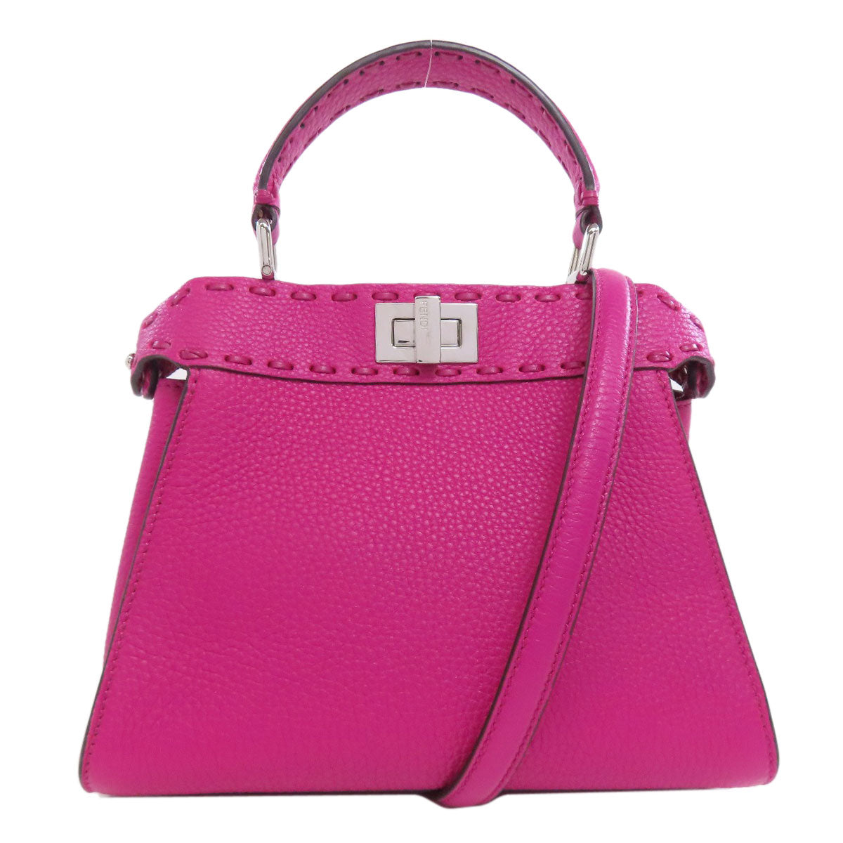 FENDI Mini Peek Boo 2WAY Handbag Calf Ladies [Used]