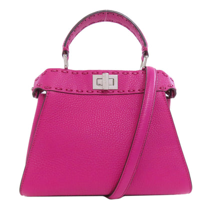 FENDI Mini Peek Boo 2WAY Handbag Calf Ladies [Used]