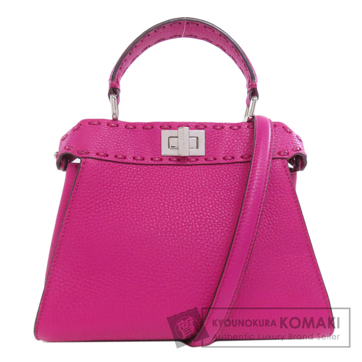 FENDI Mini Peek Boo 2WAY Handbag Calf Ladies [Used]