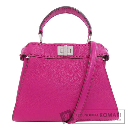 FENDI Mini Peek Boo 2WAY Handbag Calf Ladies [Used]