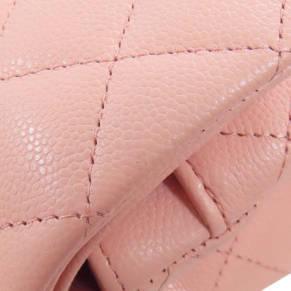 CHANEL Matelasse Double Flap Gold Hardware Shoulder Bag Grained Calfskin Skin Ladies [Used]