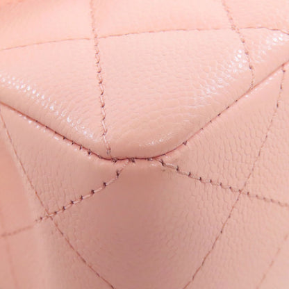 CHANEL Matelasse Double Flap Gold Hardware Shoulder Bag Grained Calfskin Skin Ladies [Used]