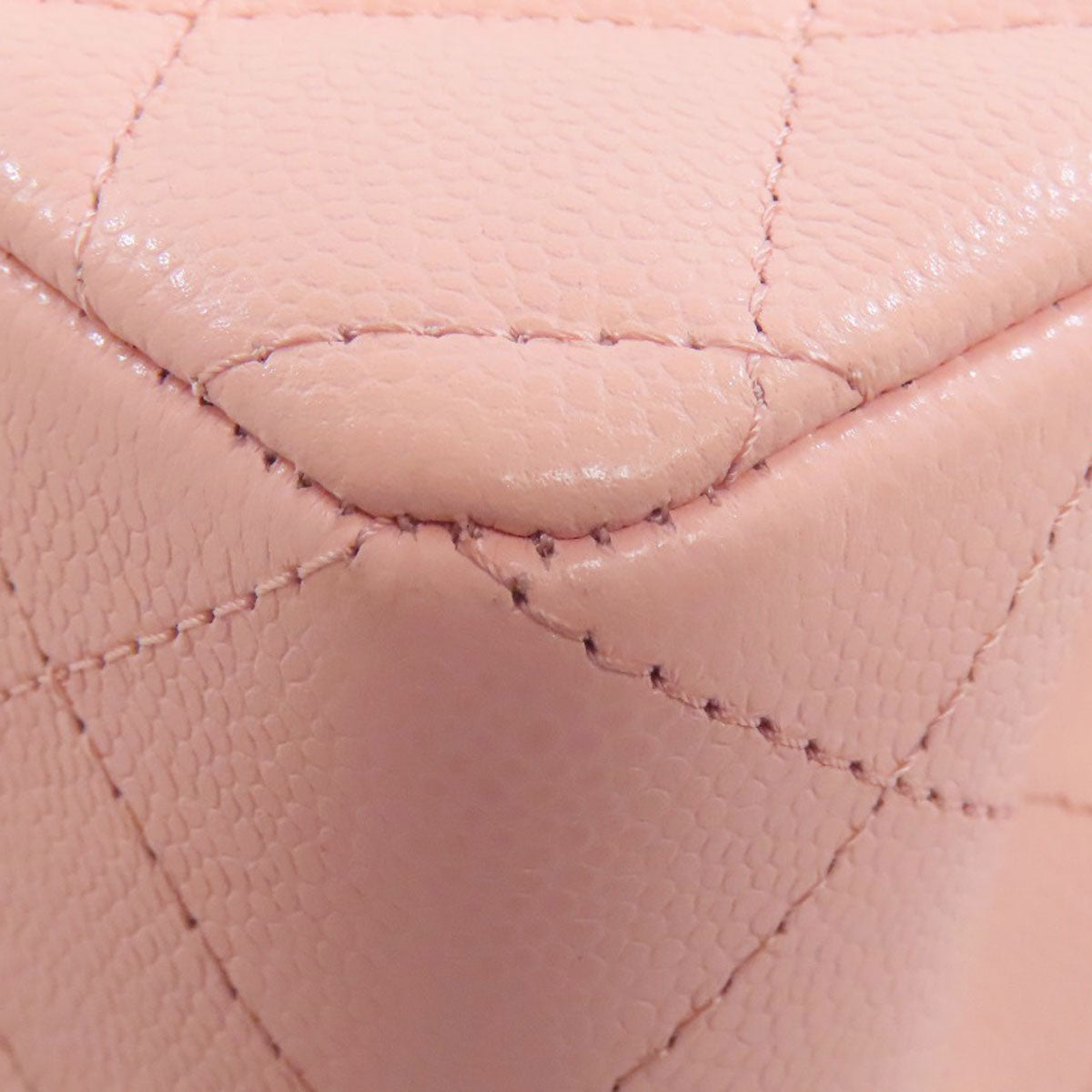 CHANEL Matelasse Double Flap Gold Hardware Shoulder Bag Grained Calfskin Skin Ladies [Used]