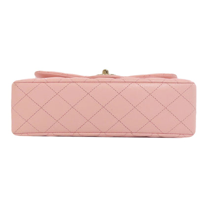 CHANEL Matelasse Double Flap Gold Hardware Shoulder Bag Grained Calfskin Skin Ladies [Used]