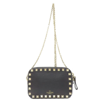 VALENTINO Studs ChainShoulder Shoulder Bag Leather Ladies [Used]