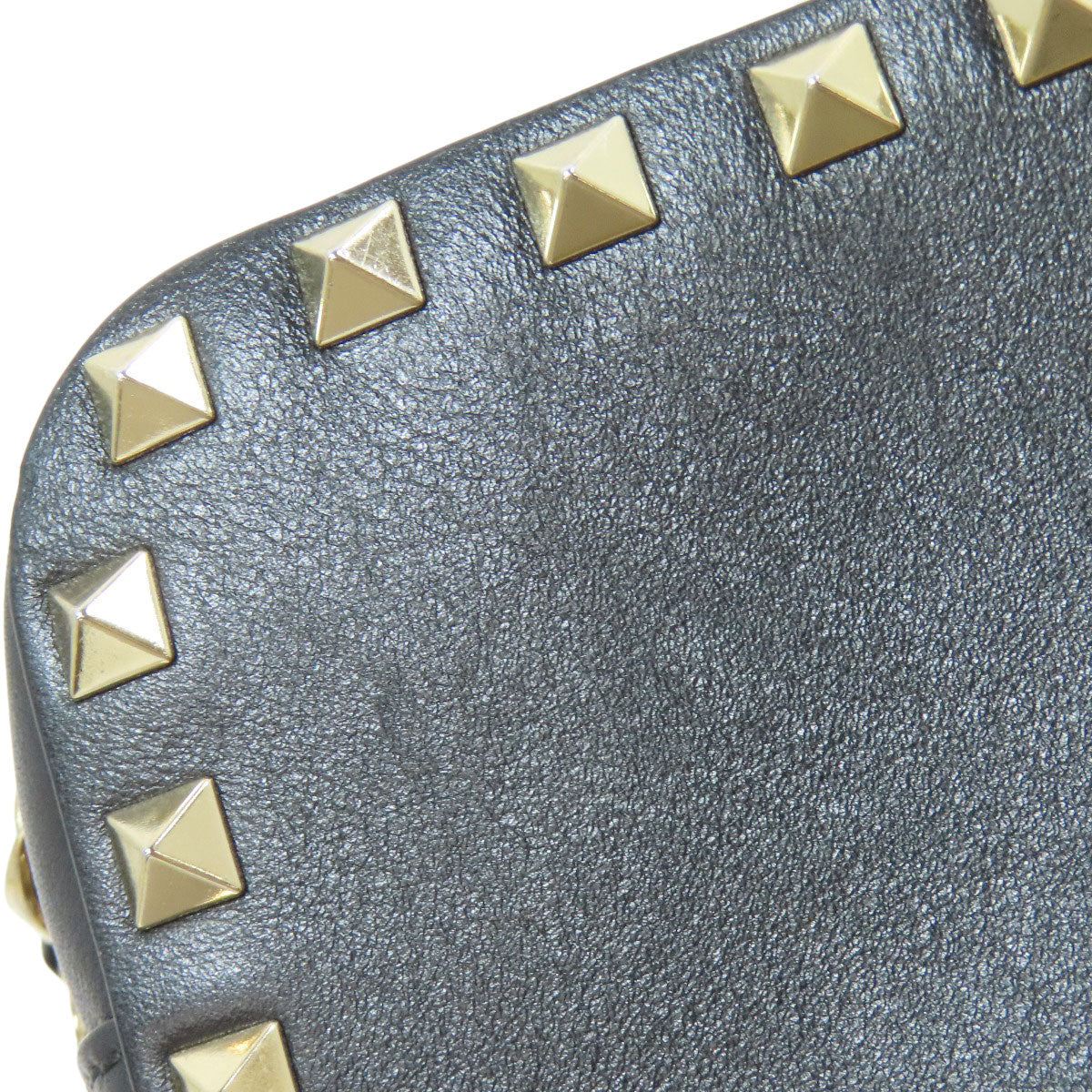 VALENTINO Studs ChainShoulder Shoulder Bag Leather Ladies [Used]