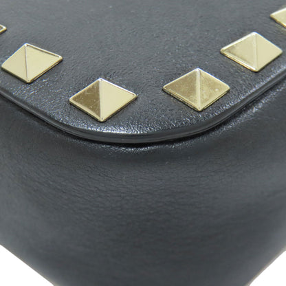 VALENTINO Studs ChainShoulder Shoulder Bag Leather Ladies [Used]