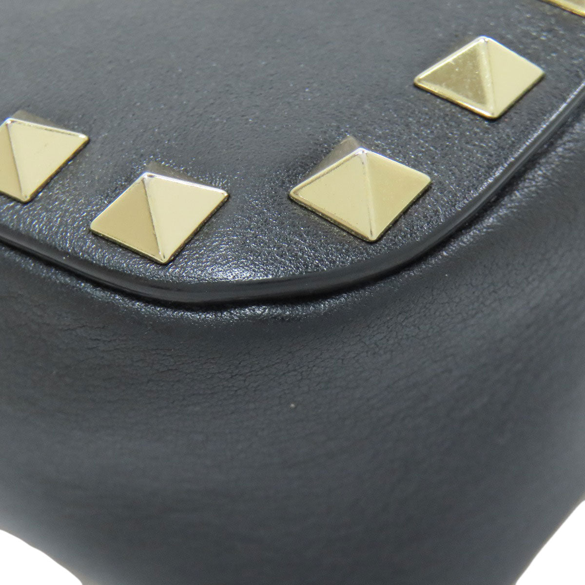 VALENTINO Studs ChainShoulder Shoulder Bag Leather Ladies [Used]