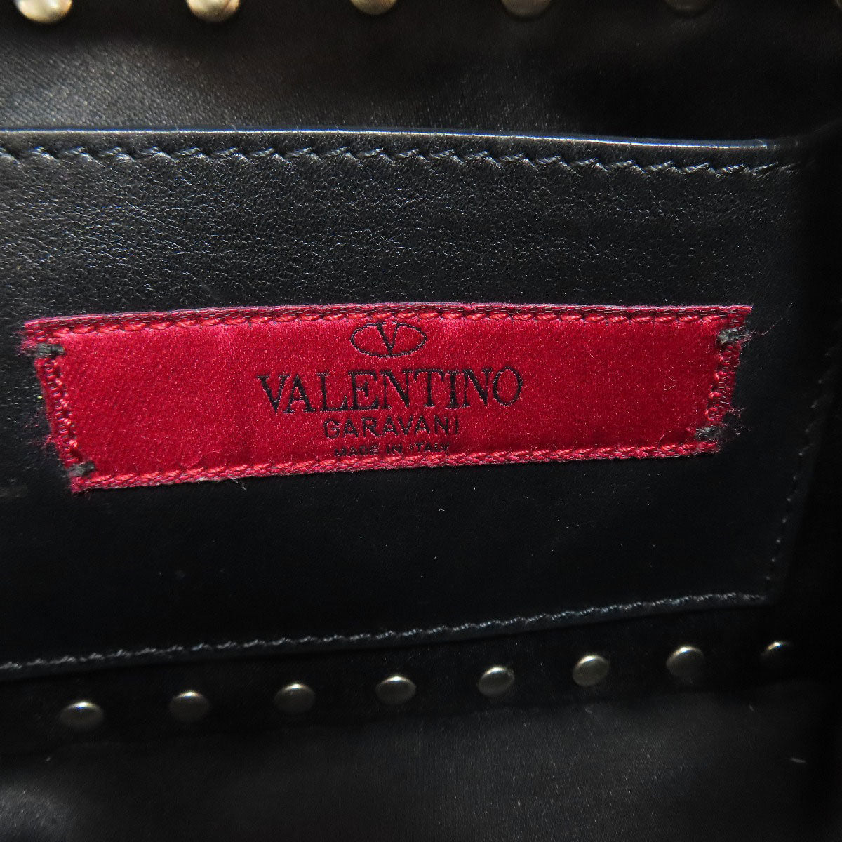 VALENTINO Studs ChainShoulder Shoulder Bag Leather Ladies [Used]
