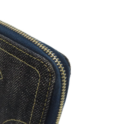 CHANEL COCO Mark Stitch GoldHardware coin purse Denim Ladies [Used]