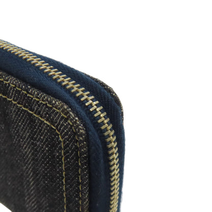 CHANEL COCO Mark Stitch GoldHardware coin purse Denim Ladies [Used]