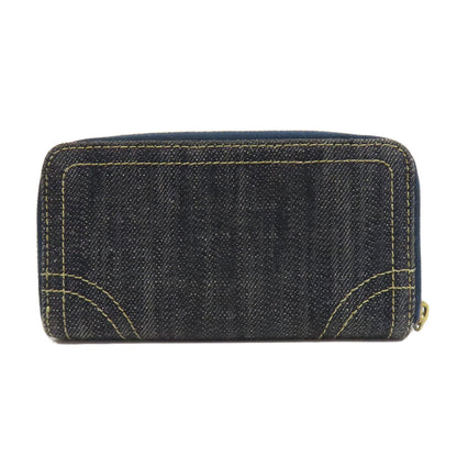 CHANEL COCO Mark Stitch GoldHardware coin purse Denim Ladies [Used]
