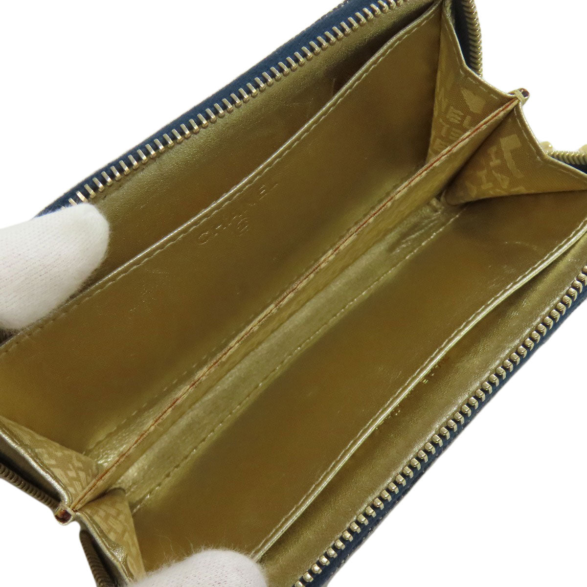 CHANEL COCO Mark Stitch GoldHardware coin purse Denim Ladies [Used]