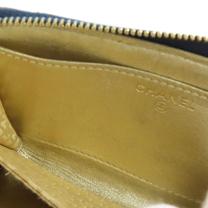 CHANEL COCO Mark Stitch GoldHardware coin purse Denim Ladies [Used]