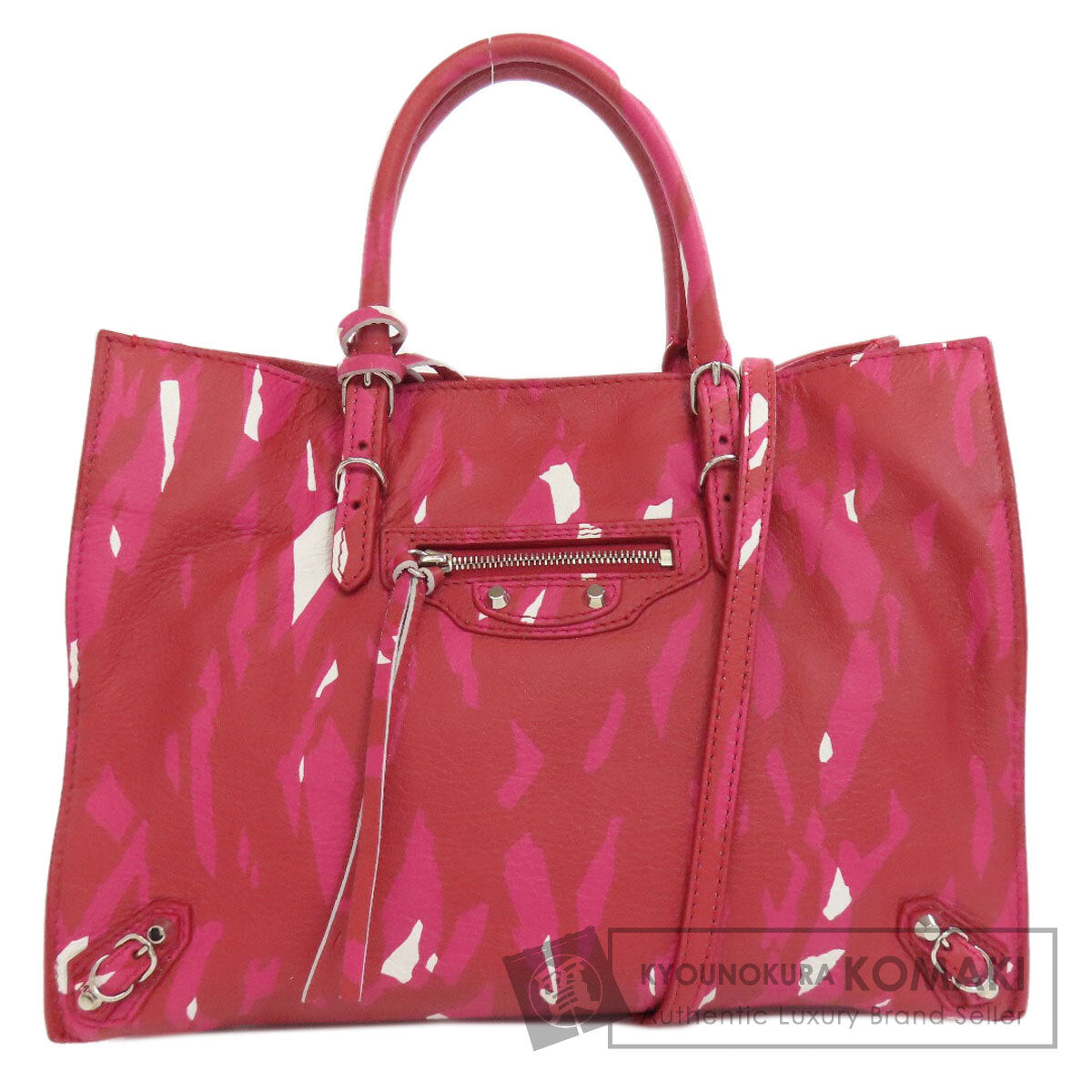 BALENCIAGA 410238 Paper Mini 2WAY Handbag Calf Ladies [Used]