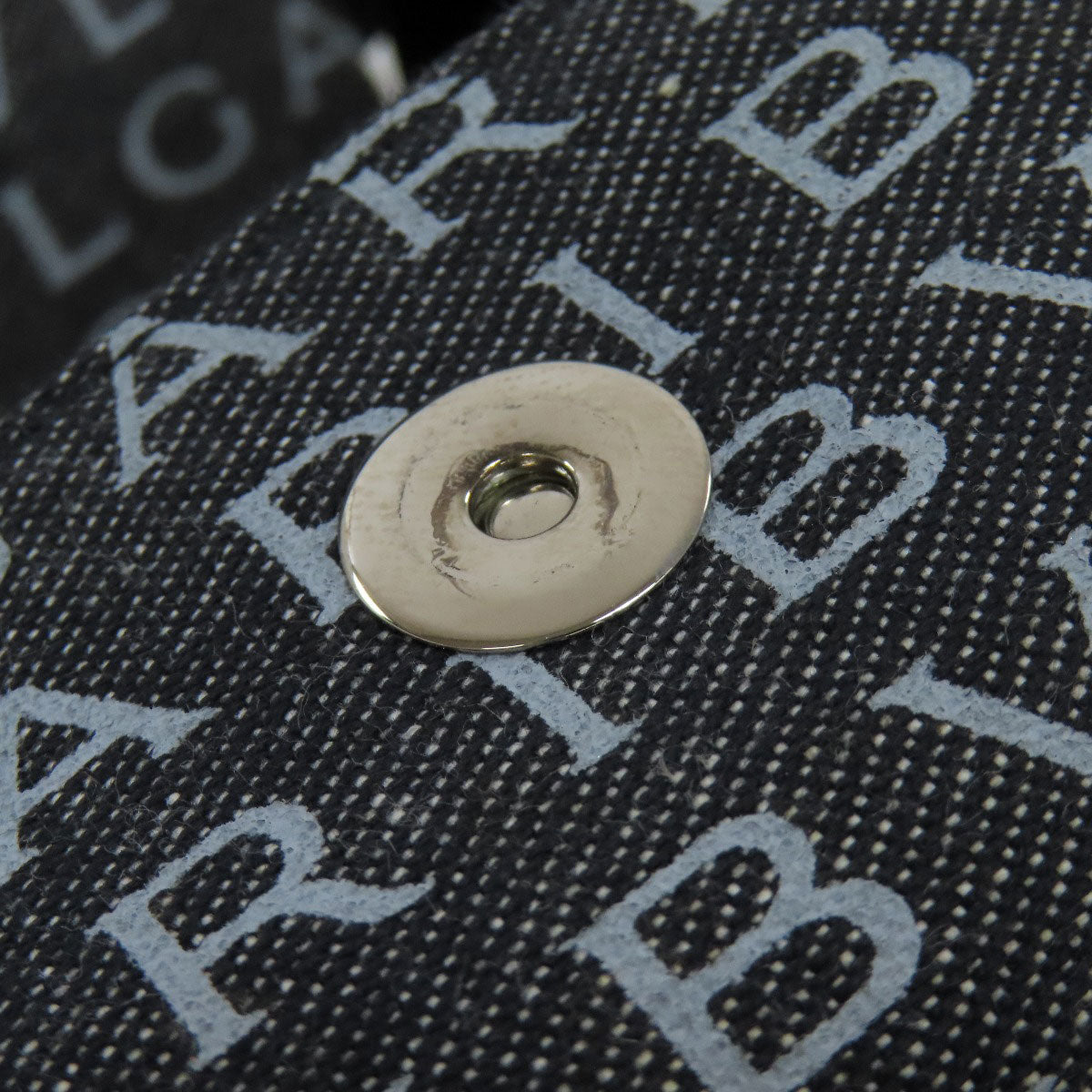 BVLGARI Drum Bag Logomania Handbag Canvas Ladies [Used]