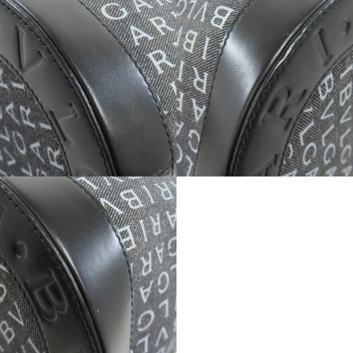 BVLGARI Drum Bag Logomania Handbag Canvas Ladies [Used]