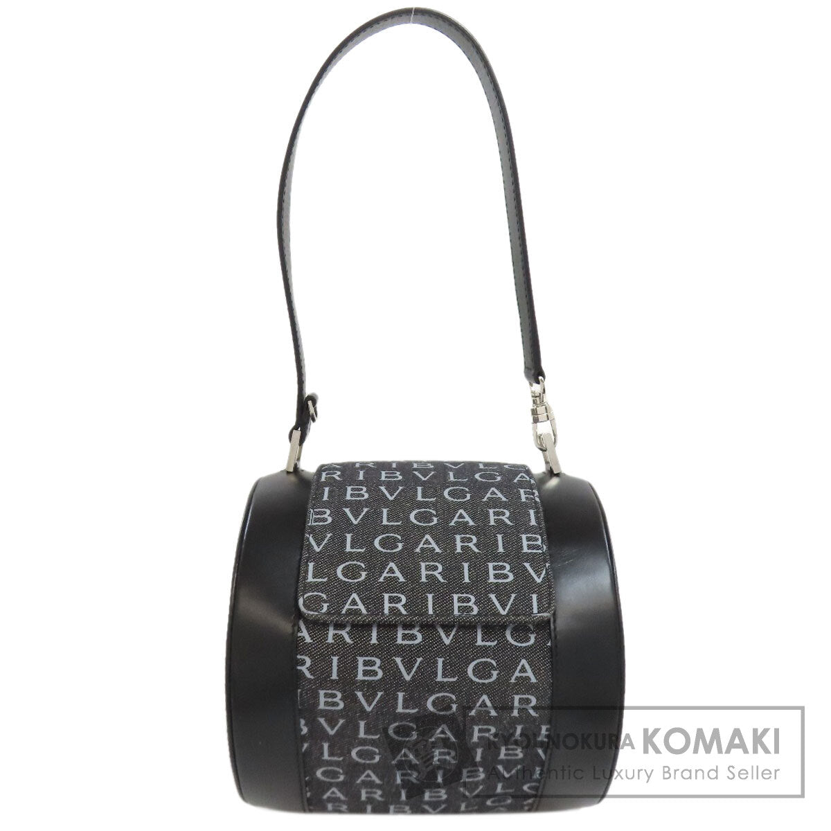 BVLGARI Drum Bag Logomania Handbag Canvas Ladies [Used]