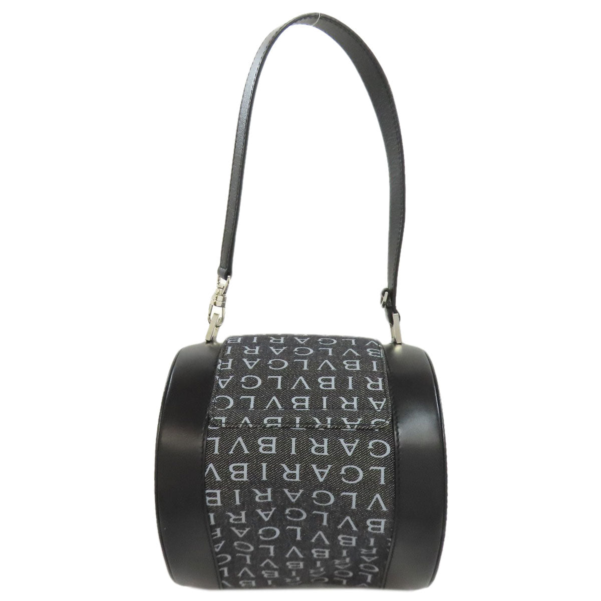 BVLGARI Drum Bag Logomania Handbag Canvas Ladies [Used]