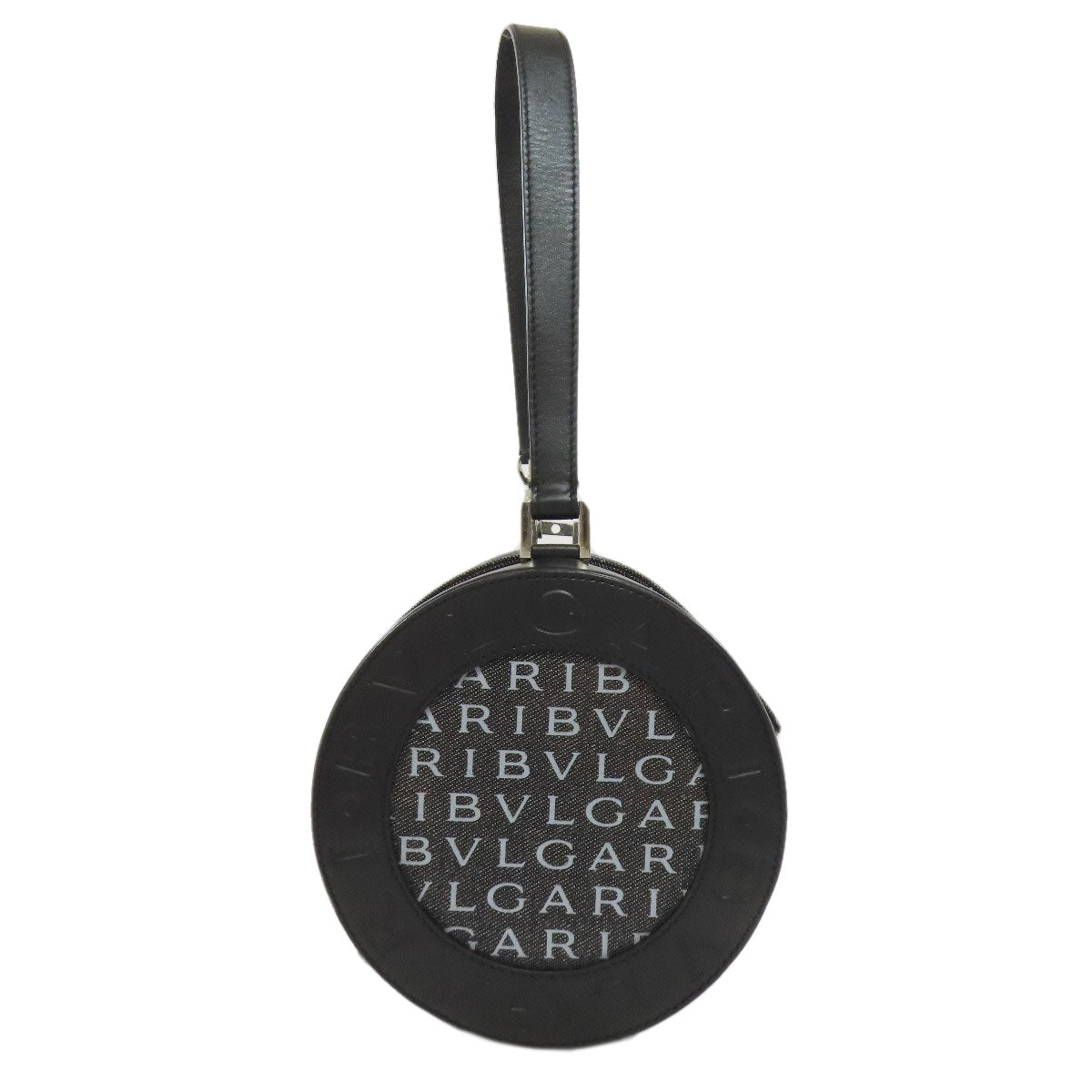 BVLGARI Drum Bag Logomania Handbag Canvas Ladies [Used]