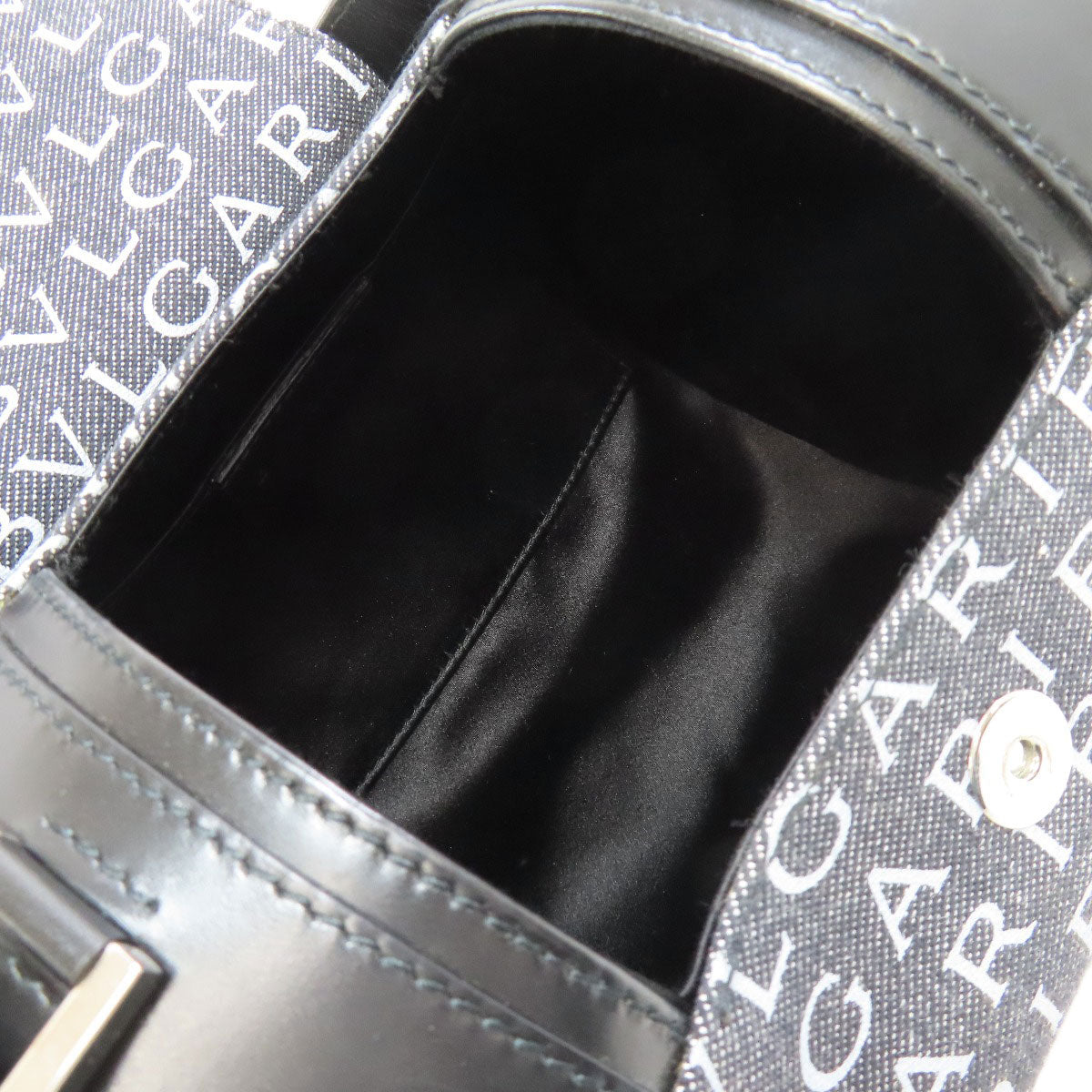 BVLGARI Drum Bag Logomania Handbag Canvas Ladies [Used]