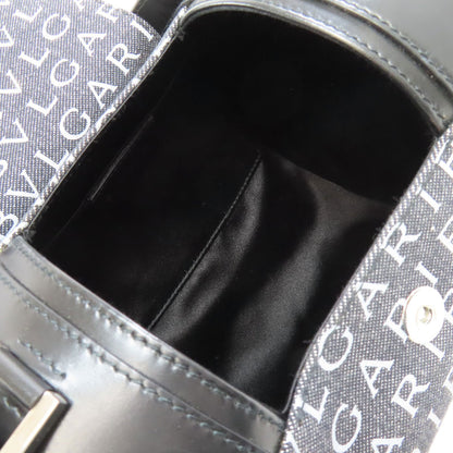 BVLGARI Drum Bag Logomania Handbag Canvas Ladies [Used]