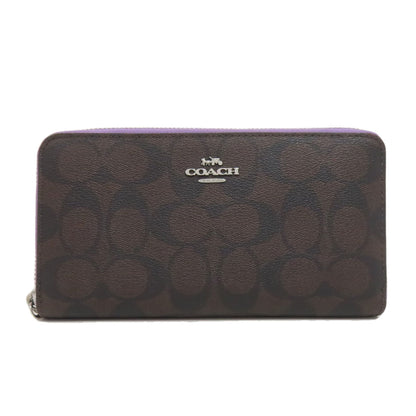 COACH C4452 Signature Long wallet (with coin pocket) PVC Ladies [Used]