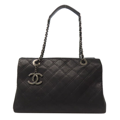 CHANEL ChainShoulder COCO Mark SilverHardware Handbag Calf Ladies [Used]