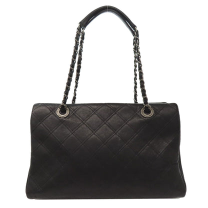 CHANEL ChainShoulder COCO Mark SilverHardware Handbag Calf Ladies [Used]